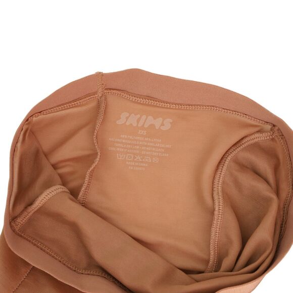 SKIMS Simply Bare High Waisted Mid Thigh Short XXS Bronze Nude Brown NEW B21 - Picture 6 of 6